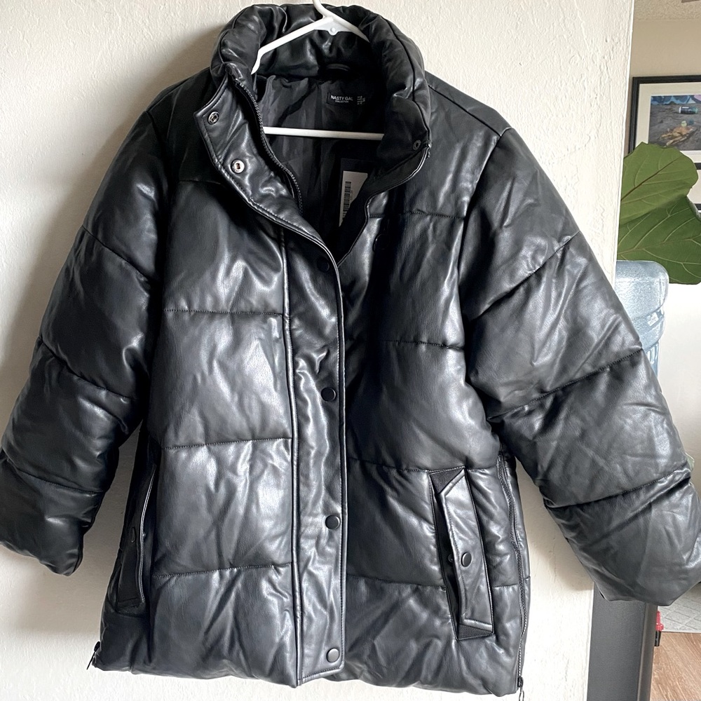 NASTYGAL | pleather puffer jacket | women’s US 8 (AUS 12)
